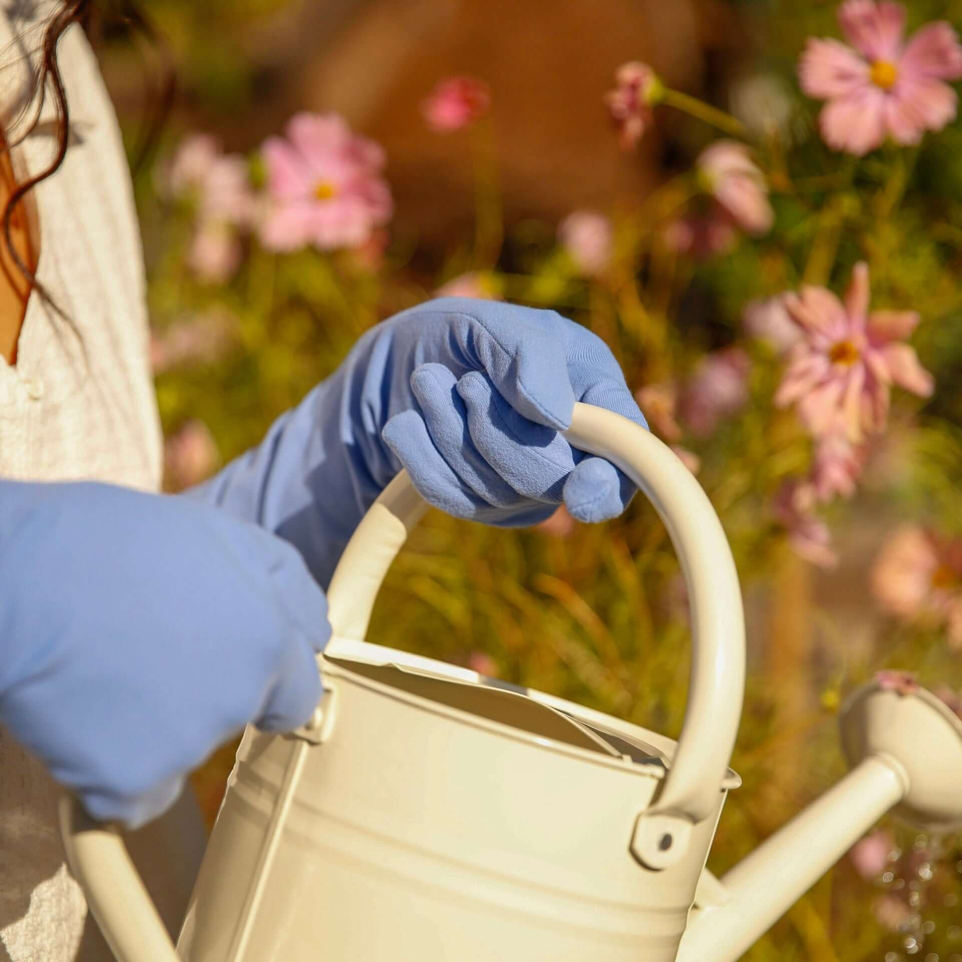 Elbow-length Gardening Gloves – Dewdrop Blue - High Rise | higarden