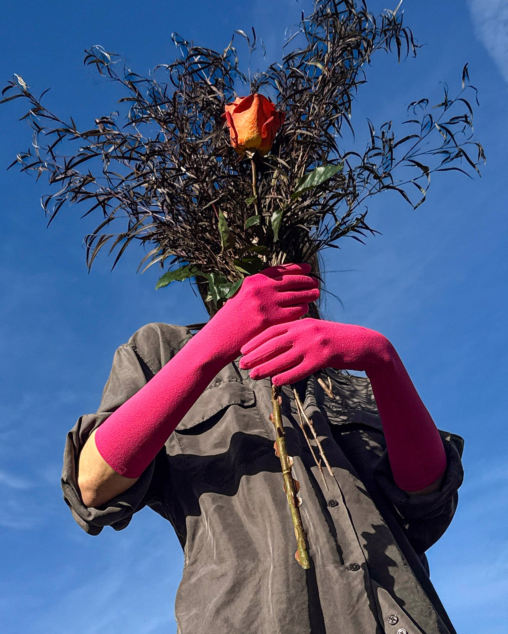 high rise gloves in tickled