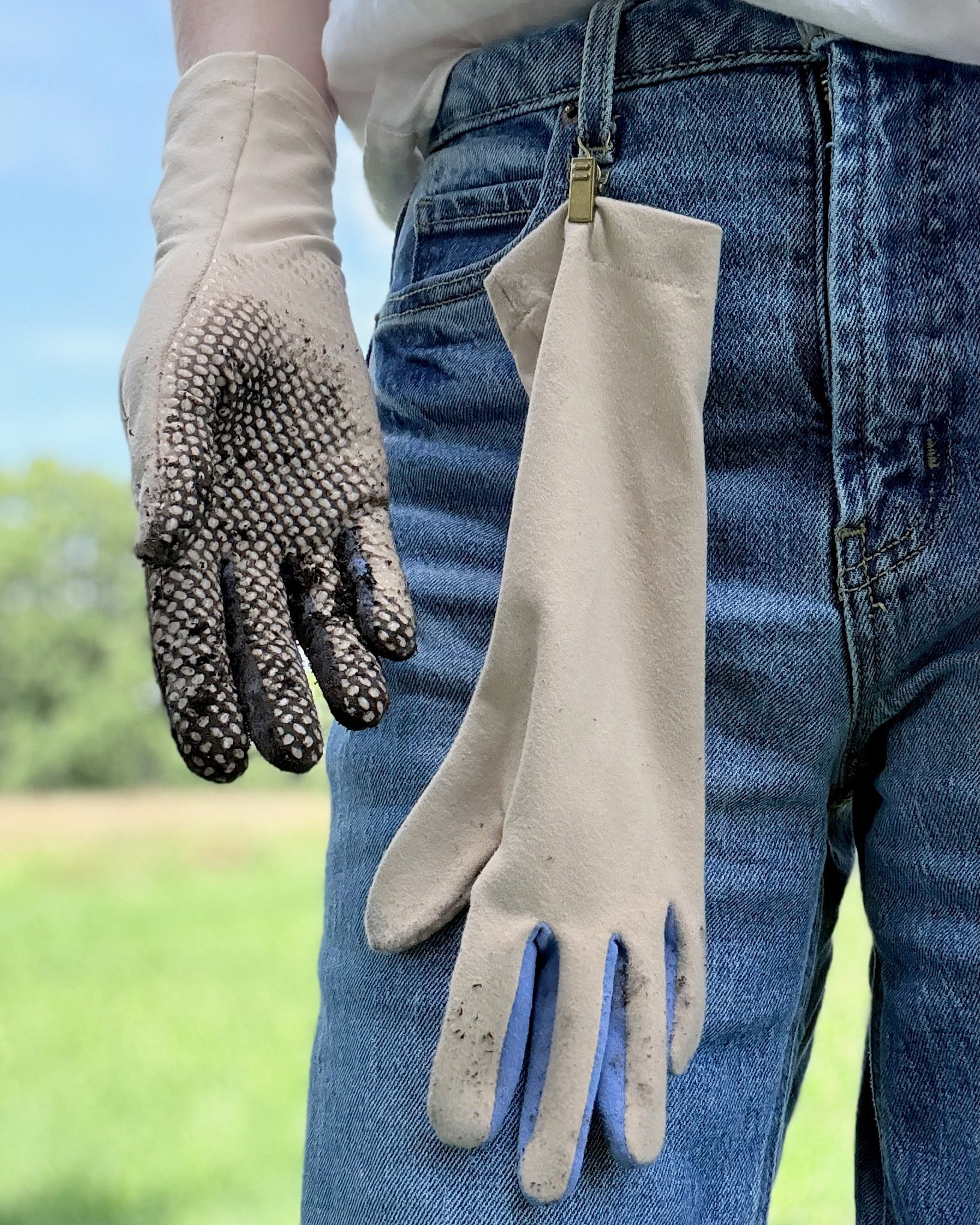 Long Gardening Gloves – Pinenut Beige | higarden