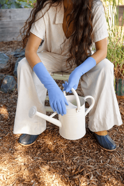 long blue gardening gloves, formerly foxgloves gardening gloves