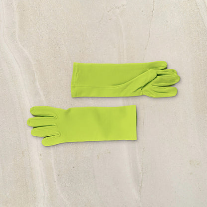 higarden mid rise gardening gloves in grass green laid head to toe on limestone